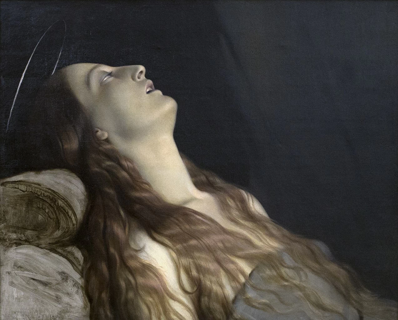 La moglie dell'artista, Louise Vernet, sul letto di morte - musée d'Arts de Nantes